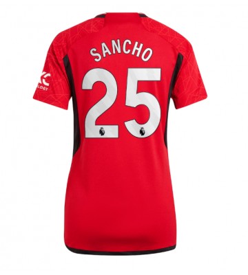 Lacne Ženy Futbalové dres Manchester United Jadon Sancho #25 2023-24 Krátky Rukáv - Domáci